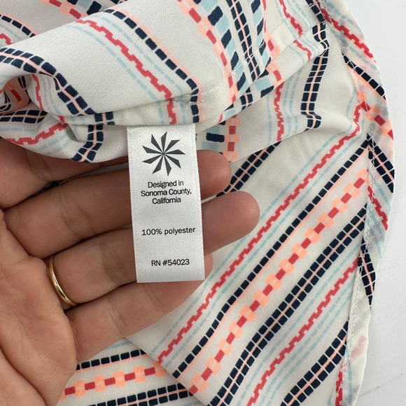 Athleta tank top size large striped racer back tassel casual weekend - Picture 5 of 7